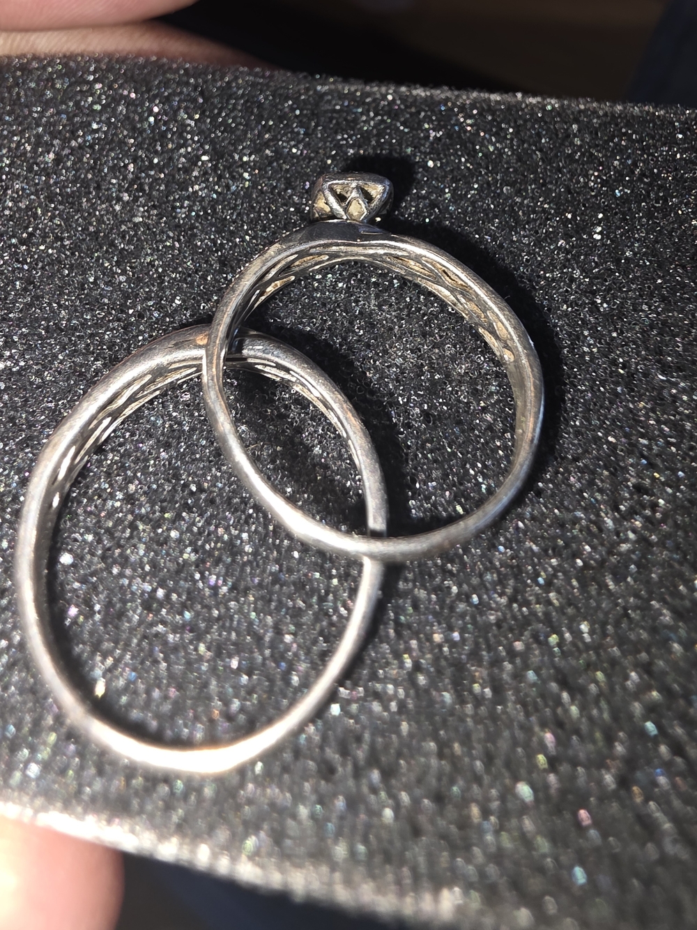 Diamond & Sterling Wedding Band Set From Zales